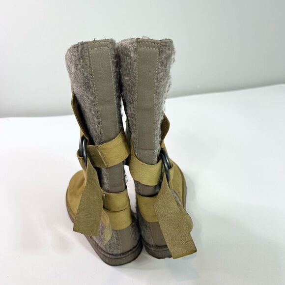 Sorel Winter Boots Womens 7 Brown Gray Chipahko Felt Lined Leather Snow Shoes - Picture 3 of 11